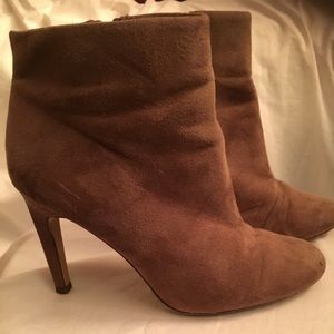 Cream ankle boots with heels